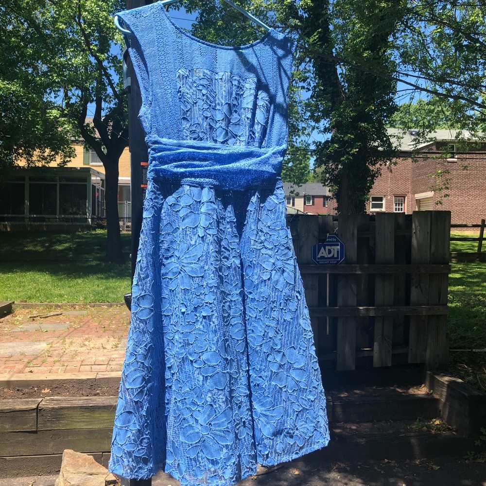 Blue floral dress